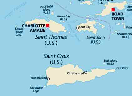 Map of U.S. Virgin Islands